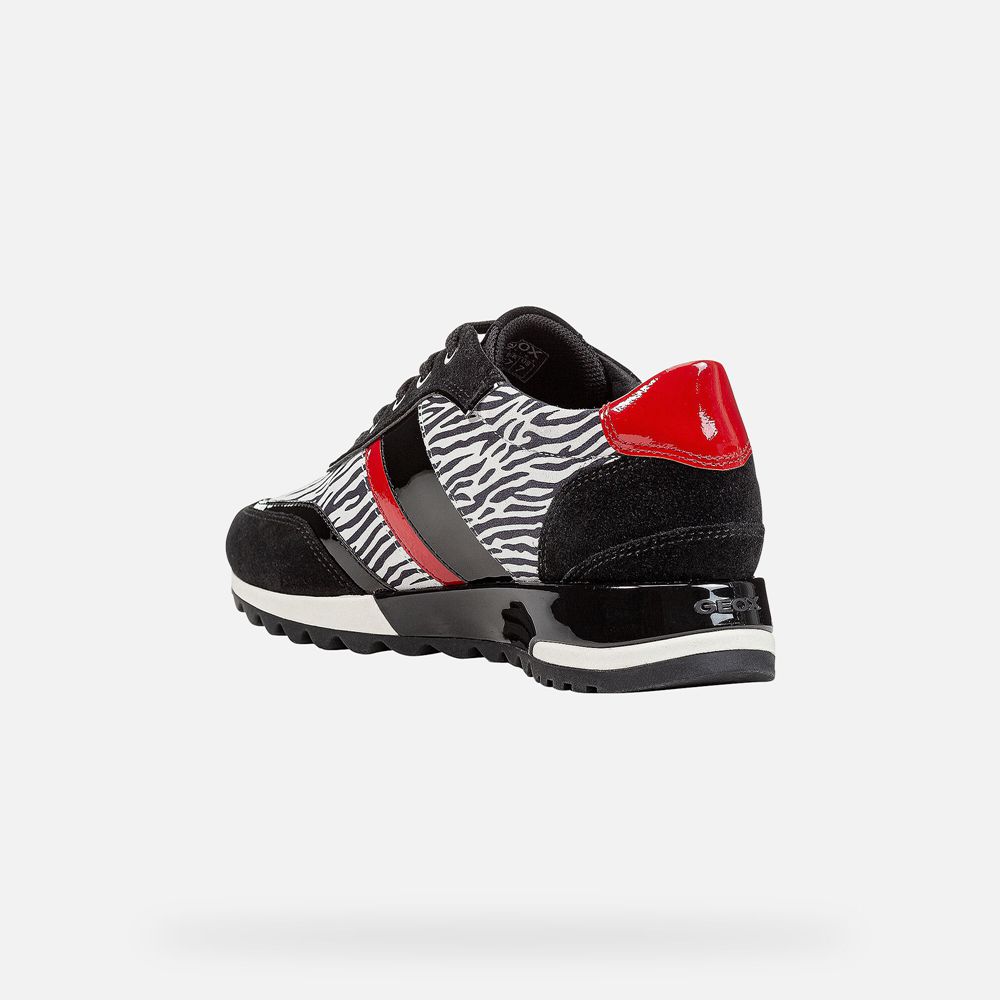 Geox Bayan Spor Ayakkabı Siyah/Beyaz - Tabelya - EQD-346871